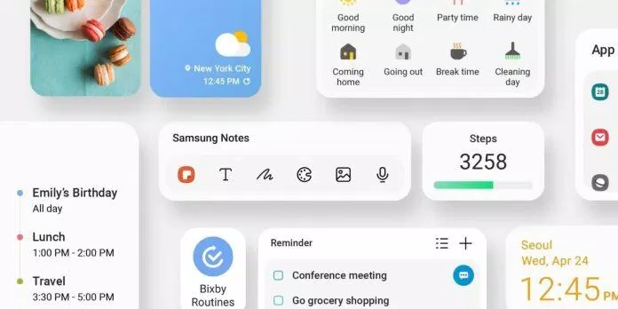 Các widget trong giao diện One UI của Samsung (Ảnh: Internet) Các widget trong giao diện One UI của Samsung (Ảnh: Internet)