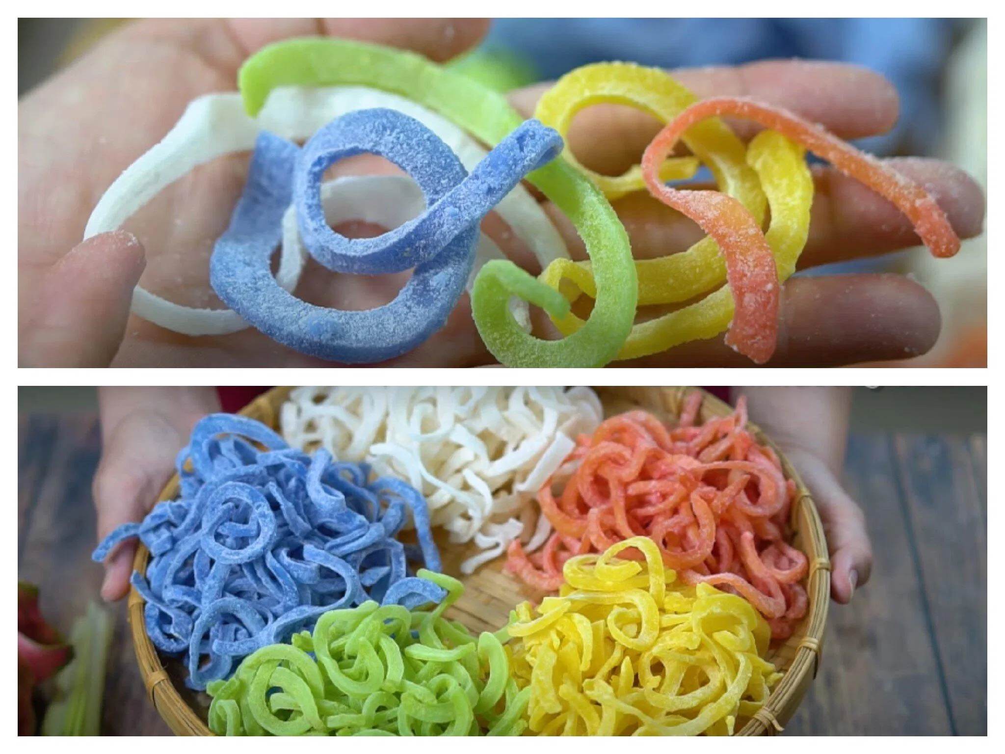 Thành phẩm mứt dừa ngũ sắc