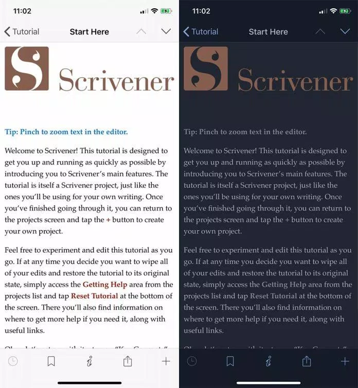 Scrivener - ứng dụng cho phép bạn quản lí ý tưởng, cảnh và chương truyện (Ảnh : Internet)