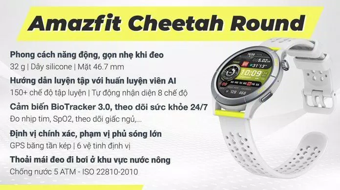 Amazfit Cheetah Round với nhiều tính năng nổi bật (Ảnh : Internet) Amazfit Cheetah Round với nhiều tính năng nổi bật (Ảnh : Internet)