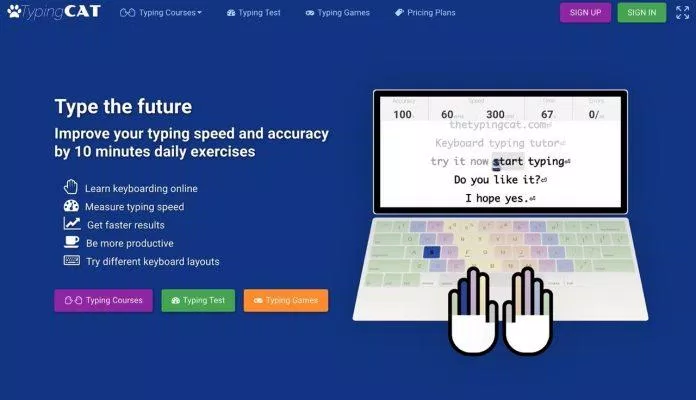 Web luyện gõ 10 ngón online (Ảnh: Internet)