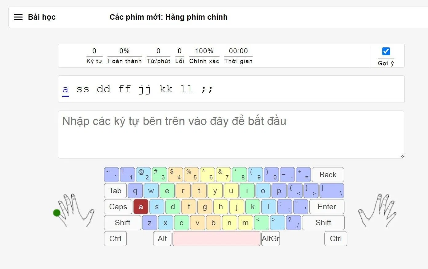 Web luyện gõ 10 ngón online (Ảnh: Internet)