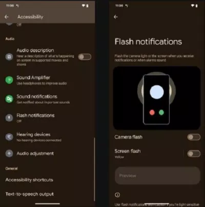 Tính năng đèn flash thông báo trong Android 14 (Ảnh: Internet) Tính năng đèn flash thông báo trong Android 14 (Ảnh: Internet)