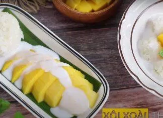 Học ngay cách làm món xôi xoài Thái Lan cực kỳ đơn giản. (Nguồn: Cooky TV)