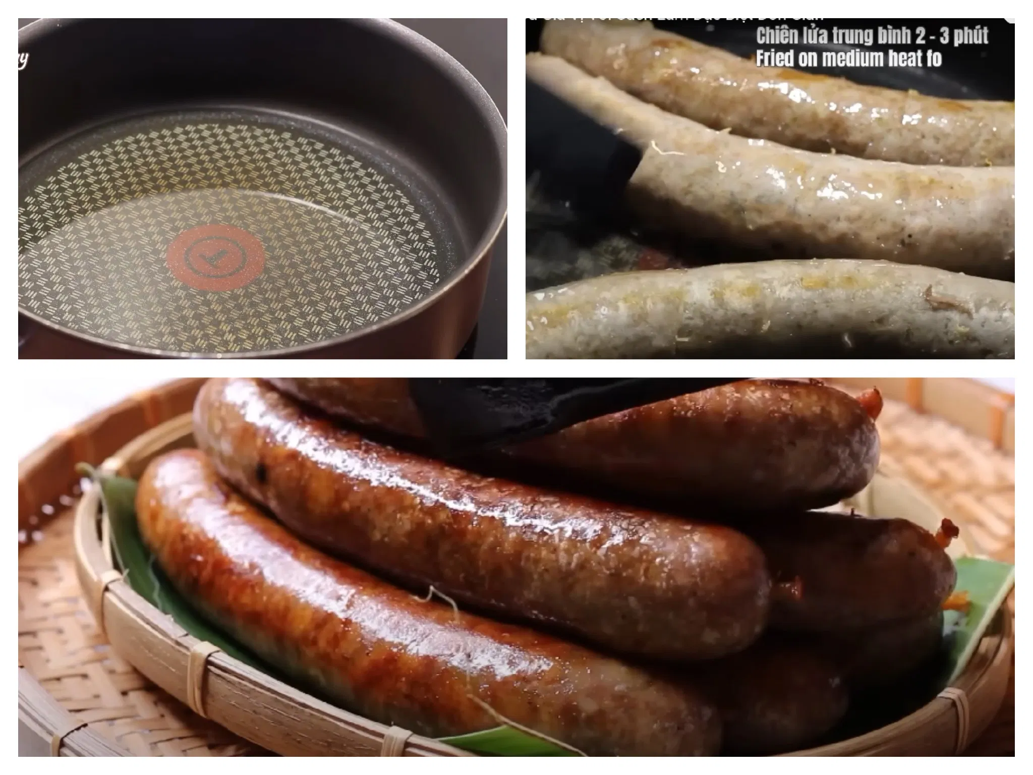 Chiên dồi sả đến khi giòn là được