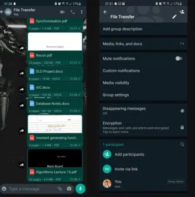 Chuyển file bằng WhatsApp (Ảnh: Internet) Chuyển file bằng WhatsApp (Ảnh: Internet)