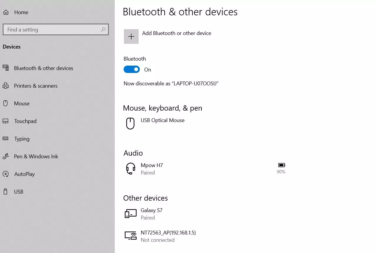 Thiết lập kết nối Bluetooth trên Windows 10 (Ảnh: Internet)