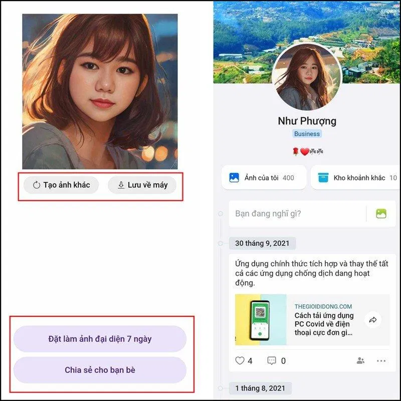 Cách tạo ảnh bằng Zalo AI (Ảnh: Internet)