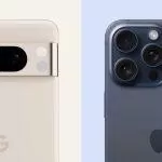 Điện thoại Google Pixel 8 Pro và iPhone 15 Pro Max (Ảnh: Internet)