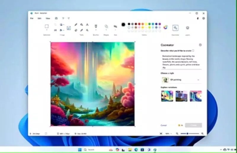 Tạo hình ảnh AI bằng Paint Cocreator trong Windows 11 (Ảnh: Internet)