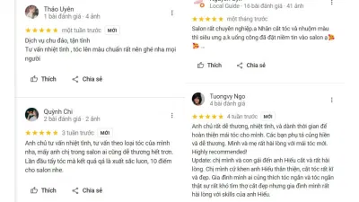 Đánh giá của khách hàng về salon (nguồn: BlogAnChoi)