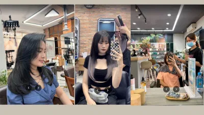 Hình ảnh khách hàng tại salon Lê Hiếu