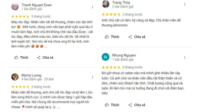 Đánh giá của khách hàng về salon (nguồn: BlogAnChoi) Đánh giá của khách hàng về salon (nguồn: BlogAnChoi)