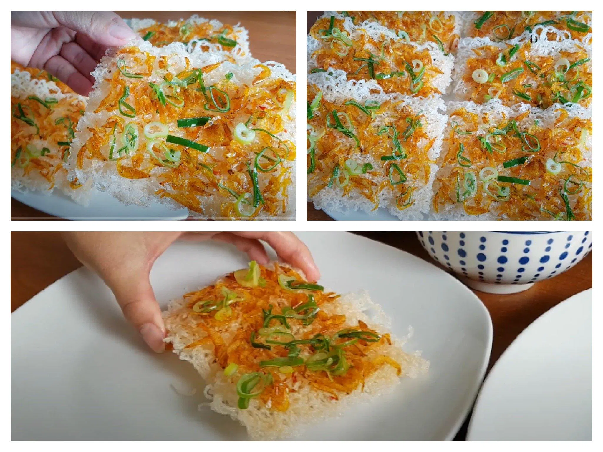 Thành phẩm cơm cháy mỡ hành