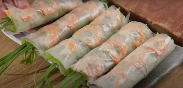Thành phẩm món gỏi cuốn tôm thịt