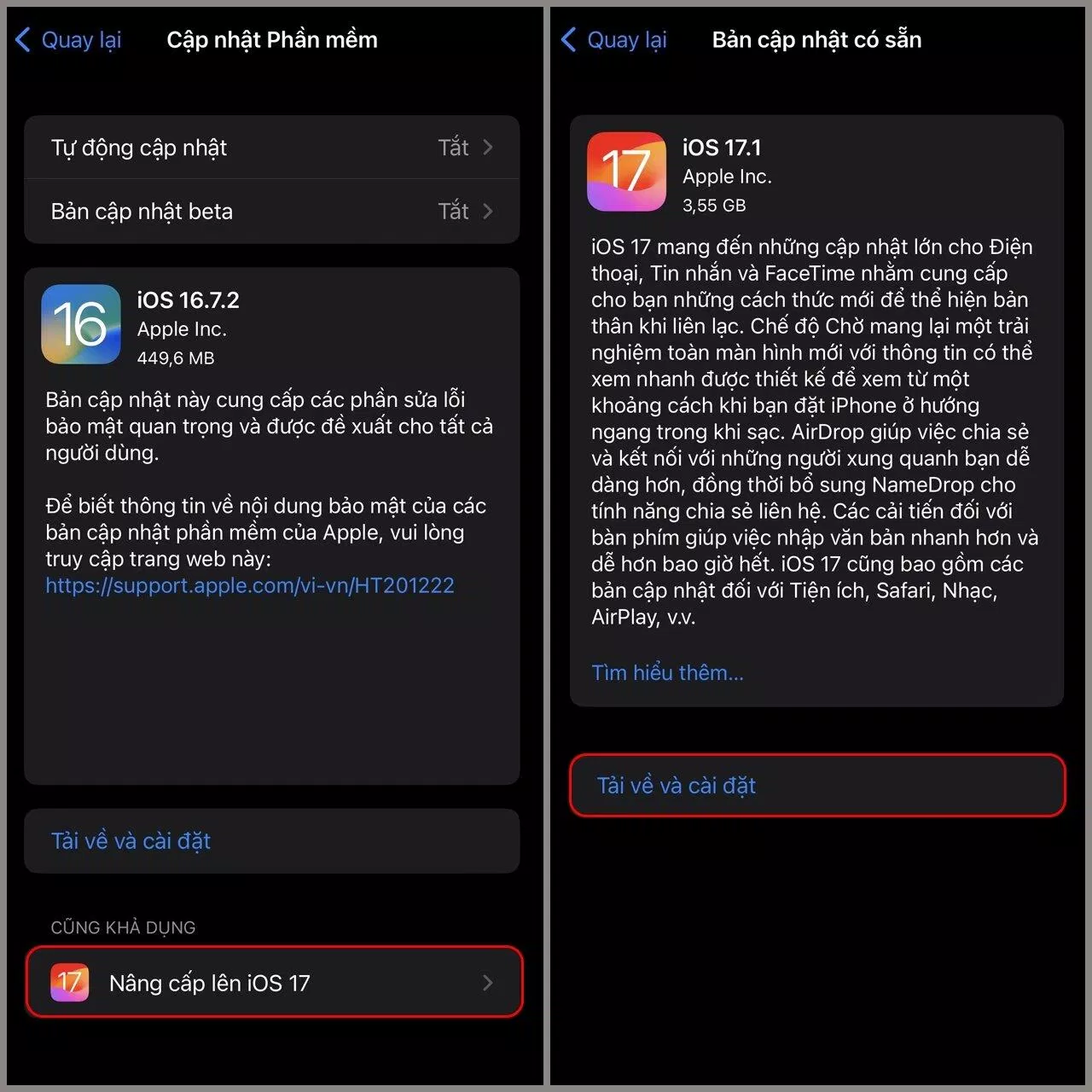 Cách cập nhật iOS 17.1 (Ảnh: Internet) Cách cập nhật iOS 17.1 (Ảnh: Internet)