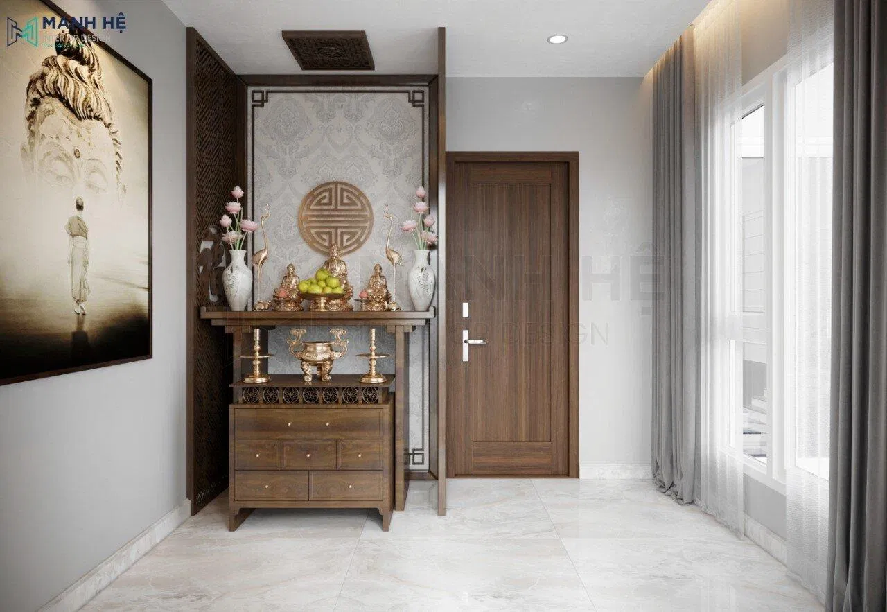 Ví dụ mẫu đặt và bài trí bàn thờ Phật theo phong thủy (ảnh: Internet) Ví dụ mẫu đặt và bài trí bàn thờ Phật theo phong thủy (ảnh: Internet)