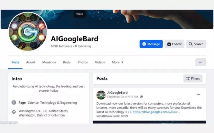 Trang Facebook giả mạo (Ảnh: Internet) Trang Facebook giả mạo (Ảnh: Internet)