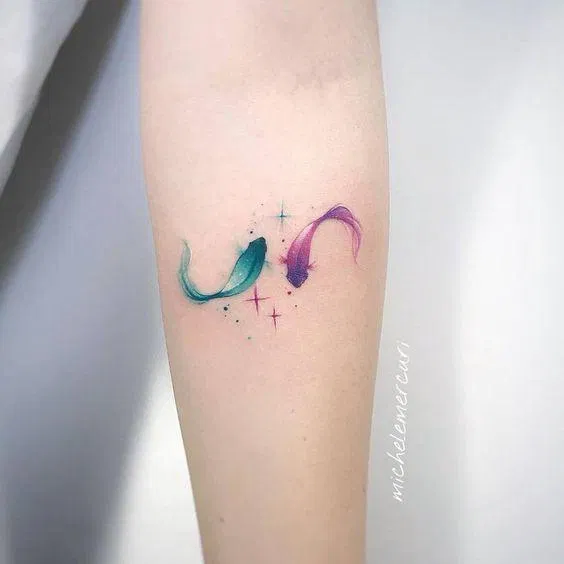 Ý tưởng hình xăm cho cung Song Ngư (Ảnh: Internet) Ý tưởng hình xăm cho cung Song Ngư (Ảnh: Internet)