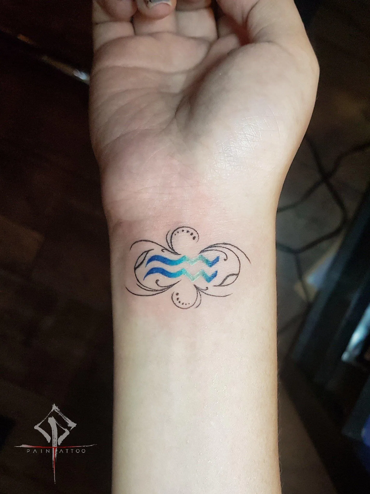 Hình xăm cung Bảo Bình đẹp nhất (Ảnh: Internet)