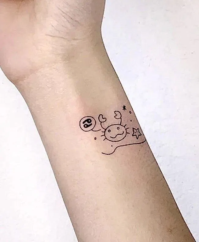 Ý tưởng hình xăm cung Cự Giải (Ảnh: Internet) Ý tưởng hình xăm cung Cự Giải (Ảnh: Internet)