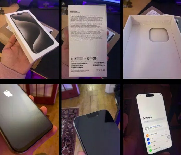 Cận cảnh chiếc iPhone 15 Pro Max giả được gửi từ chính Apple đến Ed (Ảnh: Internet)
