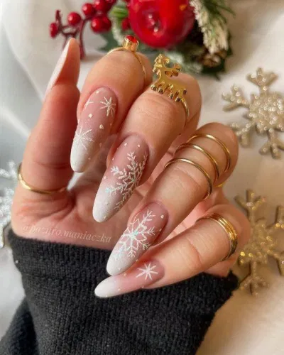 Mẫu nail giáng sinh màu dài
