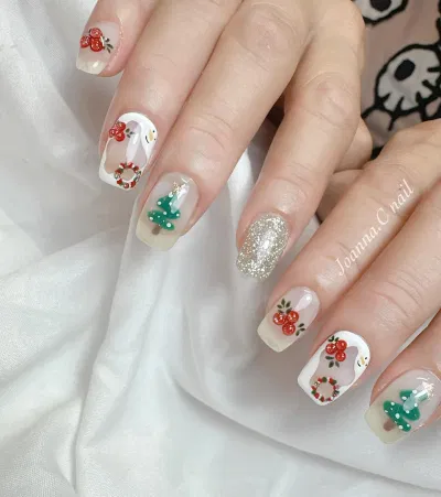 Mẫu nail noel đơn giản thanh lịch