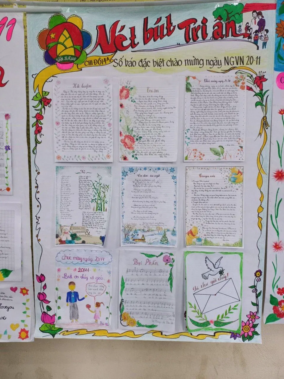 Những mẫu vẽ báo tường 20/11 đẹp nhất 2023 (Ảnh: Internet) Những mẫu vẽ báo tường 20/11 đẹp nhất 2023 (Ảnh: Internet)