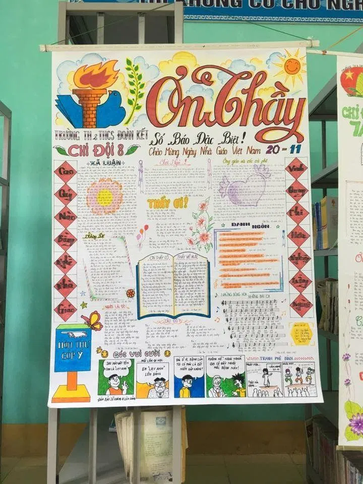 Những mẫu vẽ báo tường 20/11 đẹp nhất 2023 (Ảnh: Internet) Những mẫu vẽ báo tường 20/11 đẹp nhất 2023 (Ảnh: Internet)