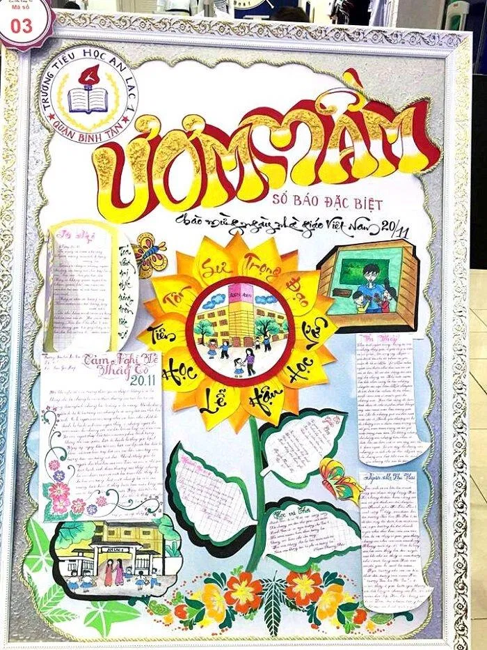 Những mẫu vẽ báo tường 20/11 đẹp nhất 2023 (Ảnh: Internet)