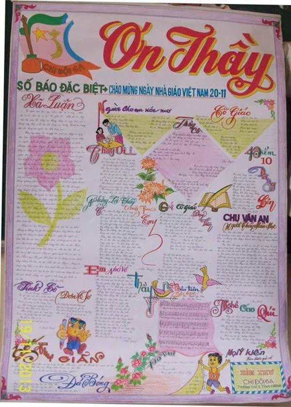 Những mẫu vẽ báo tường 20/11 đẹp nhất 2023 (Ảnh: Internet) Những mẫu vẽ báo tường 20/11 đẹp nhất 2023 (Ảnh: Internet)