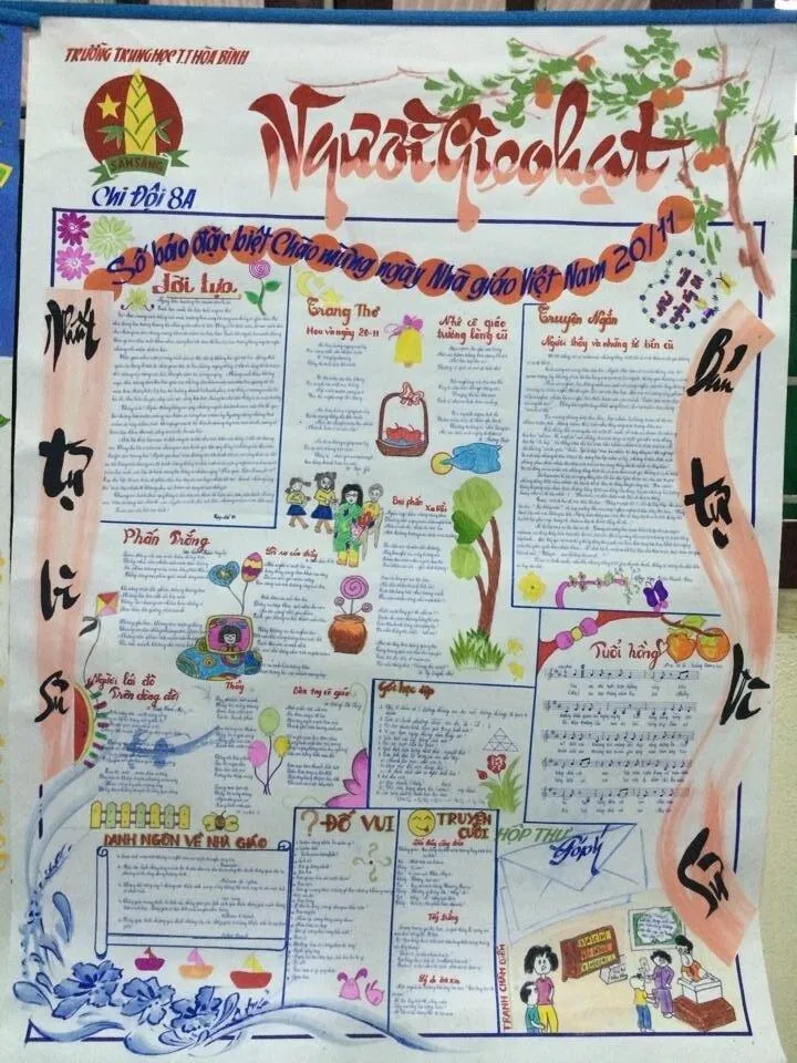Những mẫu vẽ báo tường 20/11 đẹp nhất 2023 (Ảnh: Internet) Những mẫu vẽ báo tường 20/11 đẹp nhất 2023 (Ảnh: Internet)