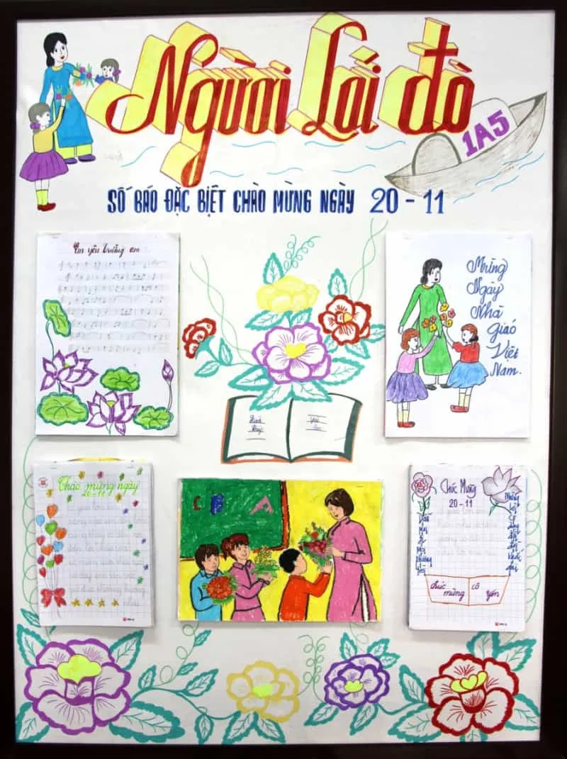 Những mẫu vẽ báo tường 20/11 đẹp nhất 2023 (Ảnh: Internet) Những mẫu vẽ báo tường 20/11 đẹp nhất 2023 (Ảnh: Internet)