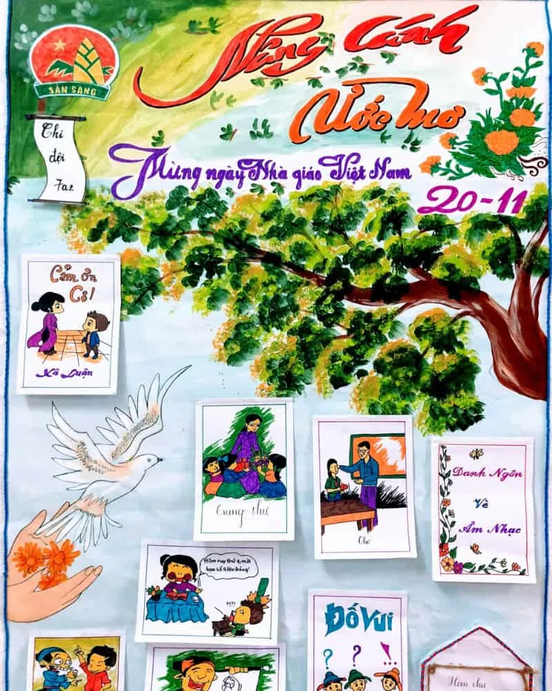 Những mẫu vẽ báo tường 20/11 đẹp nhất 2023 (Ảnh: Internet) Những mẫu vẽ báo tường 20/11 đẹp nhất 2023 (Ảnh: Internet)