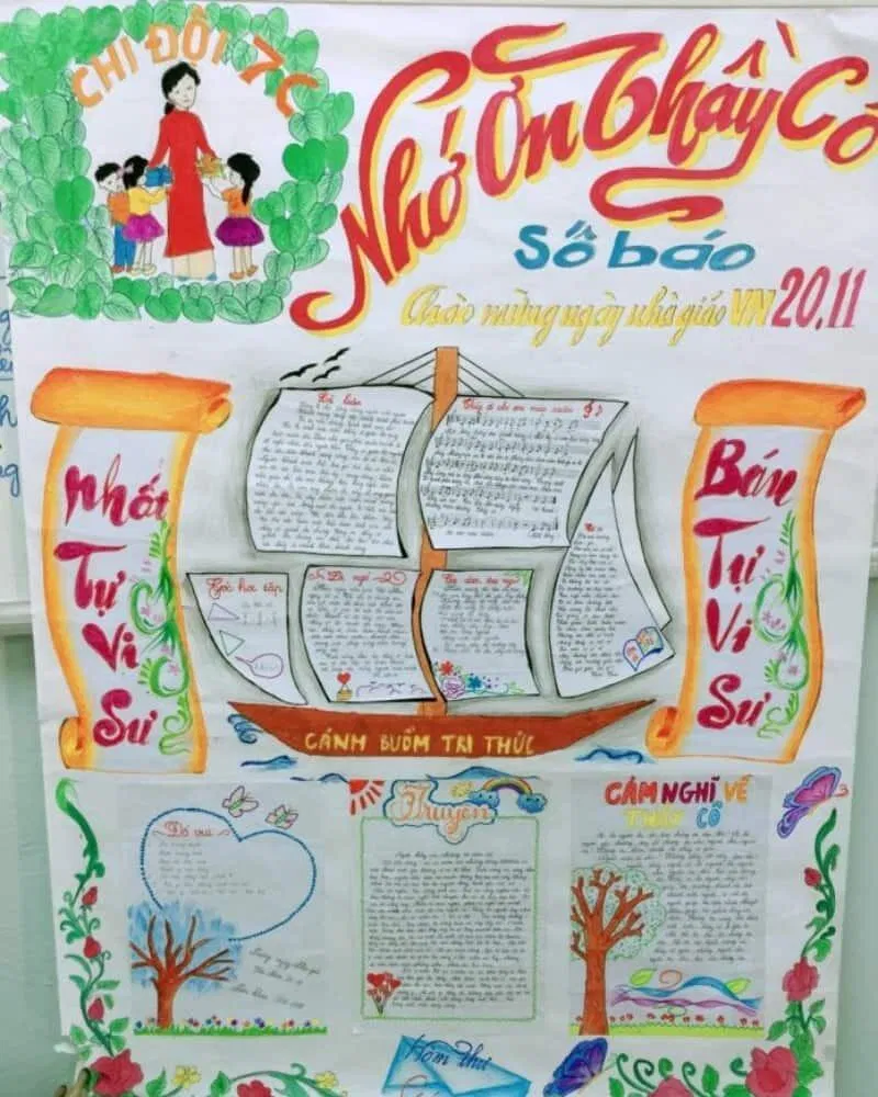 Những mẫu vẽ báo tường 20/11 đẹp nhất 2023 (Ảnh: Internet) Những mẫu vẽ báo tường 20/11 đẹp nhất 2023 (Ảnh: Internet)