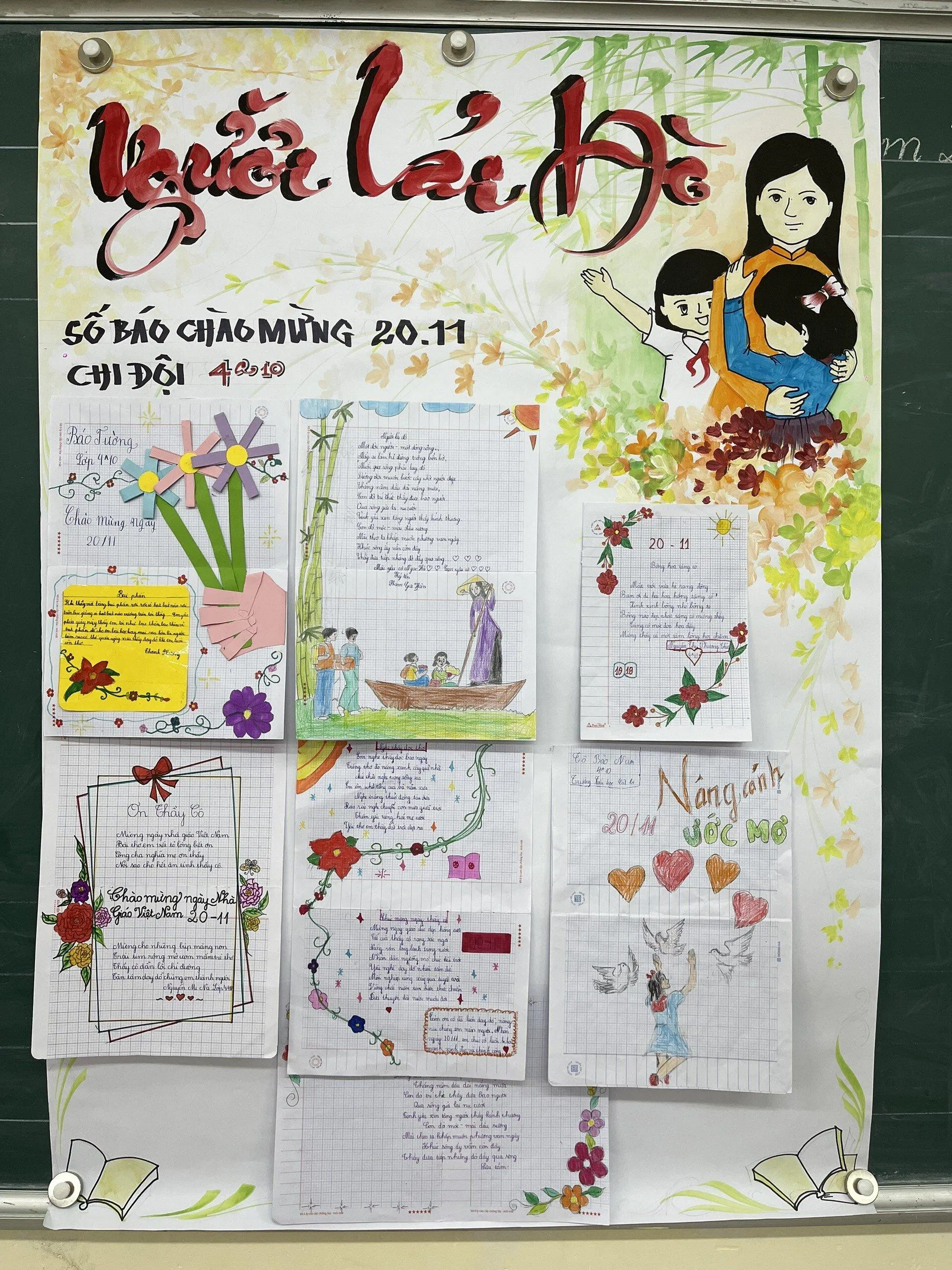 Những mẫu vẽ báo tường 20/11 đẹp nhất 2023 (Ảnh: Internet) Những mẫu vẽ báo tường 20/11 đẹp nhất 2023 (Ảnh: Internet)