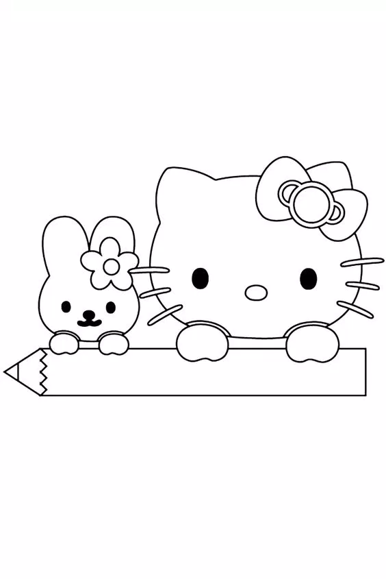 Tranh tô màu hello kitty (Nguồn: internet)