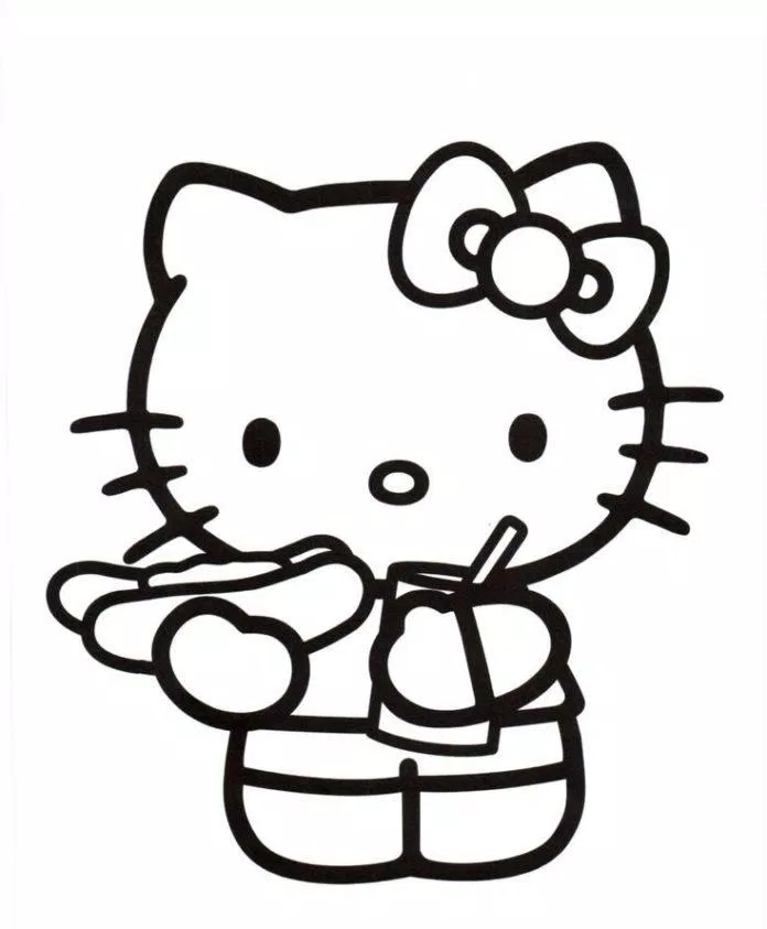 Tranh tô màu Hello Kitty (Nguồn: internet)