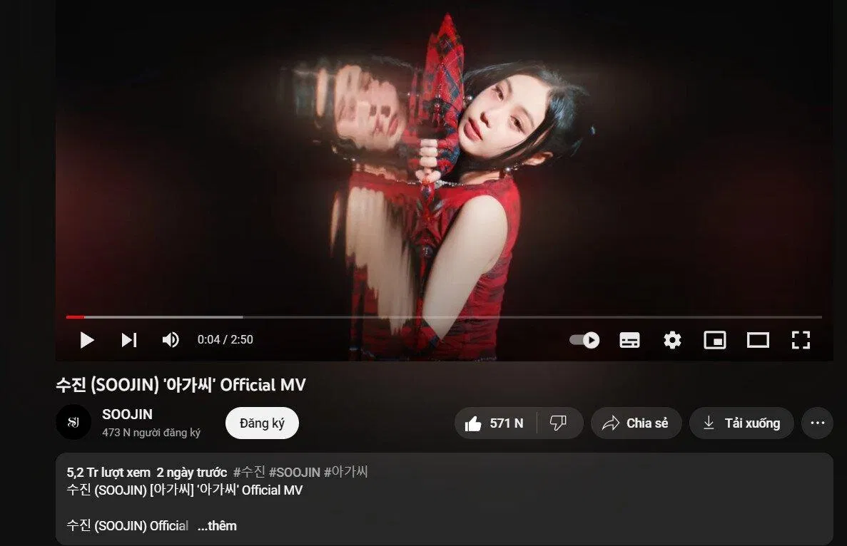 Tuy nhiên bất chấp những lời nói ra nói vào ấy, MV "AGASSY" của Soojin đã đạt được một lượng view khá cao nên từ đó ta cũng thấy được sự ủng hộ của lần quay trở lại này của Soojin của người hâm mộ.