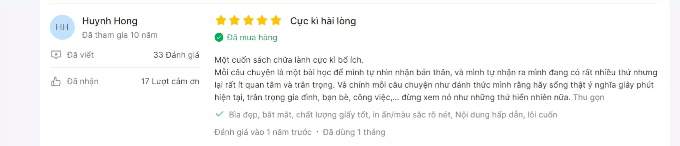 Cảm nhận đánh giá của bạn đọc về cuốn sách (Ảnh: BlogAnChoi)