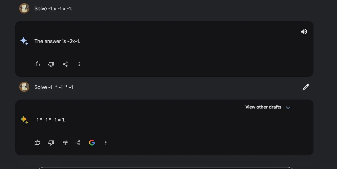 Bard thực hiện phép tính (Ảnh: Internet) Bard thực hiện phép tính (Ảnh: Internet)