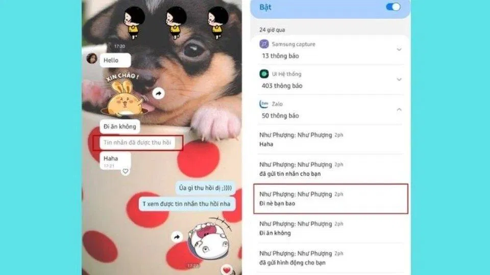 Cách khôi phục tin nhắn Zalo đã thu hồi (Ảnh: Internet)