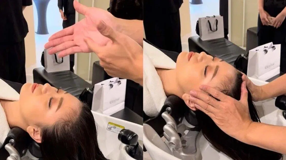 Dùng “bốn ngón tay + mép cạnh lòng bàn tay” để massage da đầu (Ảnh: Internet) Dùng “bốn ngón tay + mép cạnh lòng bàn tay” để massage da đầu (Ảnh: Internet)