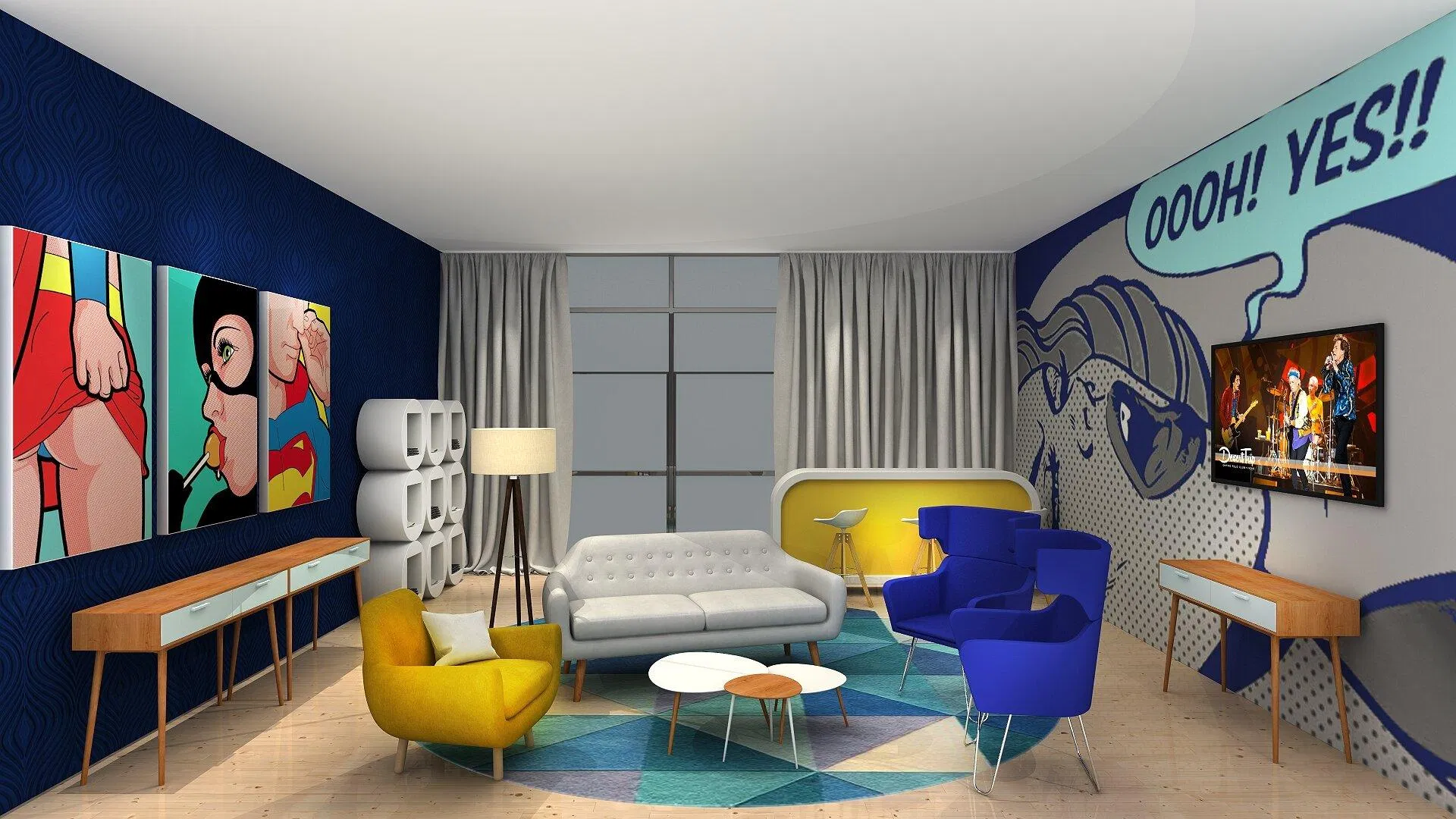 Sáng tạo và sôi động: khám phá phong cách thiết kế nội thất Pop Art (ảnh: Internet) Sáng tạo và sôi động: khám phá phong cách thiết kế nội thất Pop Art (ảnh: Internet)