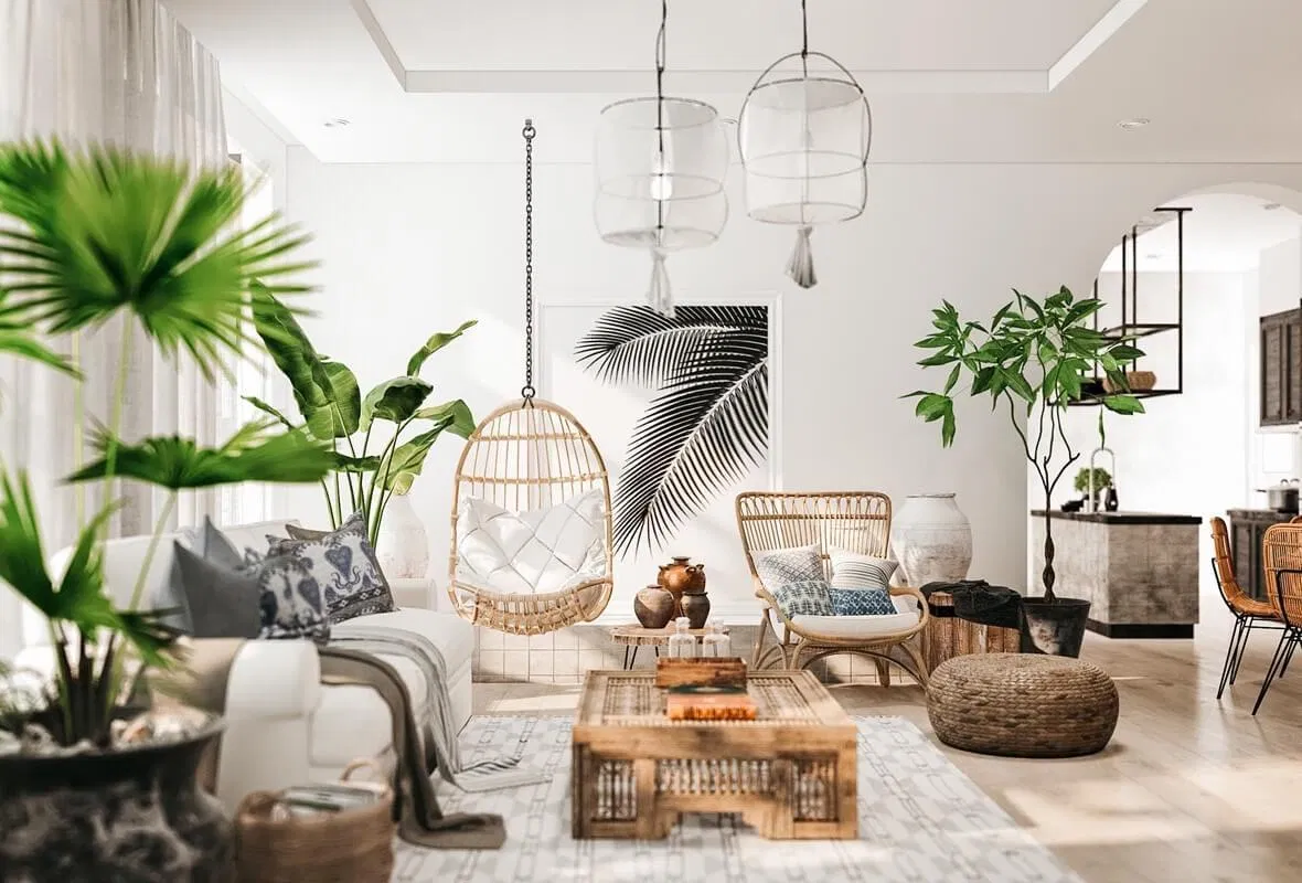 Phong cách thiết kế nội thất nhiệt đới (tropical style) (ảnh: Internet) Phong cách thiết kế nội thất nhiệt đới (tropical style) (ảnh: Internet)