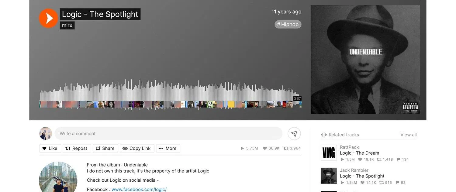 Bản nhạc remix trên SoundCloud (Ảnh: Internet) Bản nhạc remix trên SoundCloud (Ảnh: Internet)