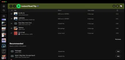 Các bản nhạc được đề xuất thêm vào danh sách phát trên Spotify (Ảnh: Internet) Các bản nhạc được đề xuất thêm vào danh sách phát trên Spotify (Ảnh: Internet)