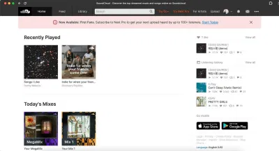 Các danh sách phát có sẵn trong ứng dụng SoundCloud (Ảnh: Internet) Các danh sách phát có sẵn trong ứng dụng SoundCloud (Ảnh: Internet)