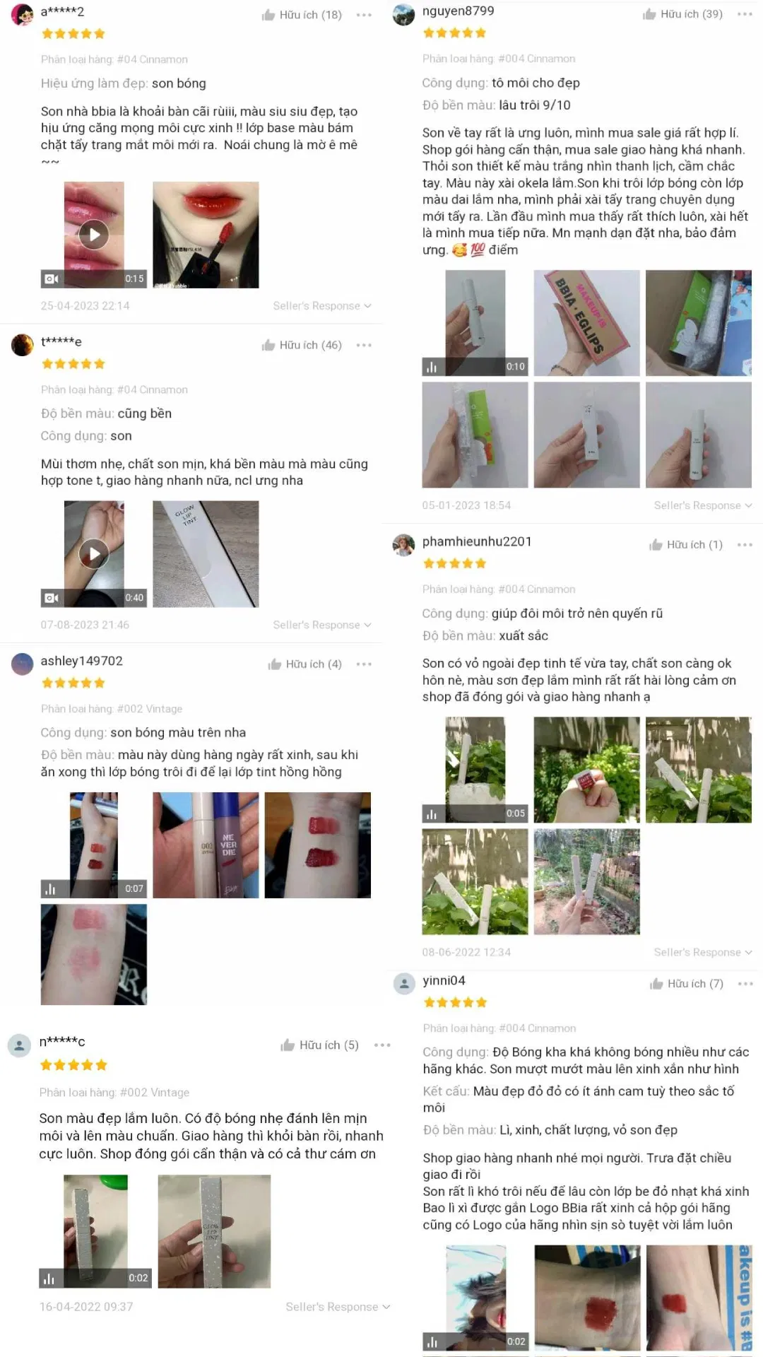 Đánh giá của khách hàng trên Shopee